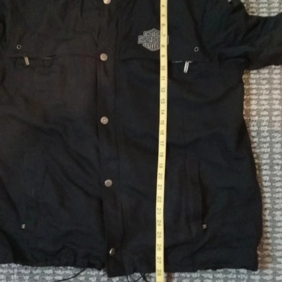 Harley Davidson women's large Nylon jacket black gray snap buttons / zipper - Picture 12 of 12